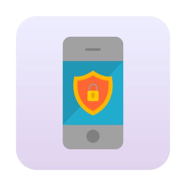 Gezici Güvenlik. Web simgesi basit illüstrasyon                     