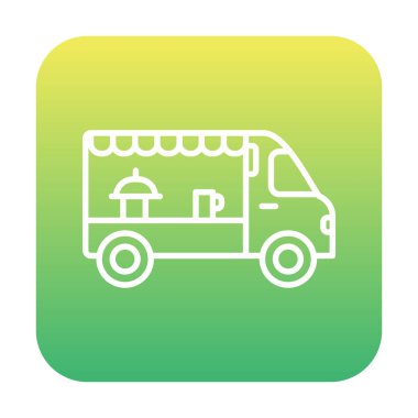 Beyaz arkaplanda yiyecek kamyonu vektör çizimi