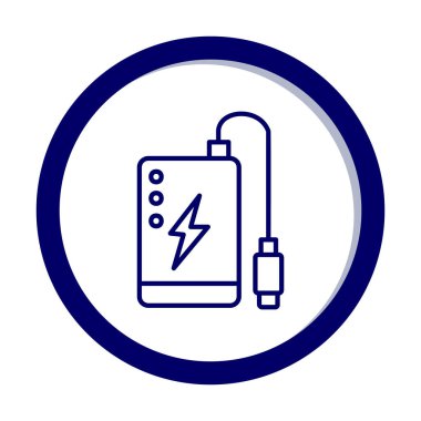 Power Bank web simgesi beyaz arkaplanda izole edildi