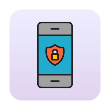 Gezici Güvenlik. Web simgesi basit illüstrasyon                     