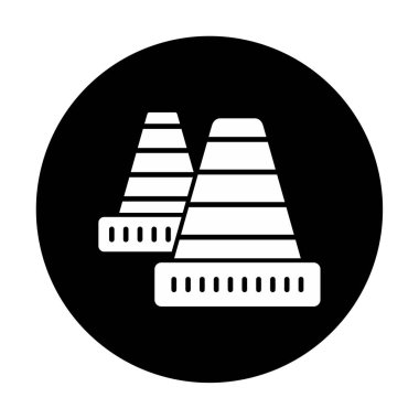 Trafik konisi simgesi vektör çizimi 