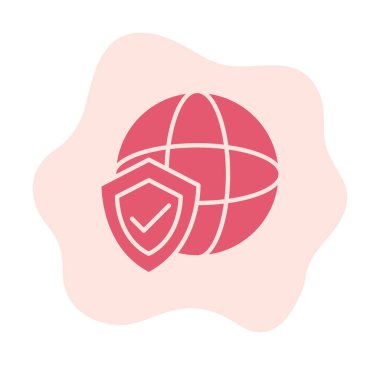 Küresel Koruma ikonu vektör illüstrasyonu
