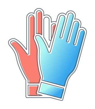 Saftey Eldivenleri ikon vektör çizimi