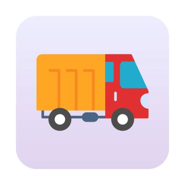 Web ve mobil uygulama tasarımınız için kamyon simgesi vektörü, kargo kamyonu logosu konsepti