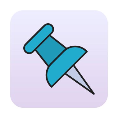 İğne simgesine bas. vektör illüstrasyonu