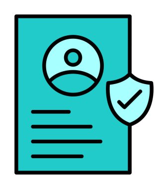 İşaretli işaret simgesi, vektör illüstrasyonlu profil belgesi