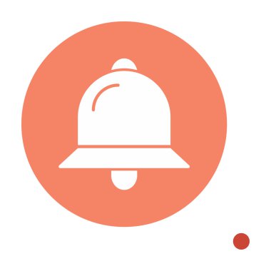 Basit Bildirim Zili simgesi, vektör illüstrasyonu