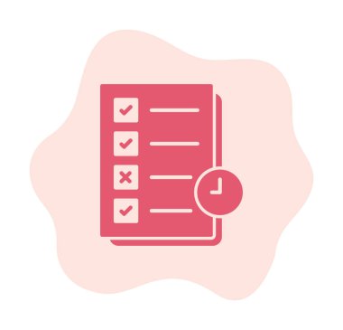 Görev planlama doğrusal simgesi. Kontrol listesi. Planlayıcı ağ simgesi, vektör illüstrasyonu 