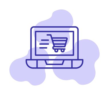 Ekran vektör illüstrasyonunda ticaret simgesi