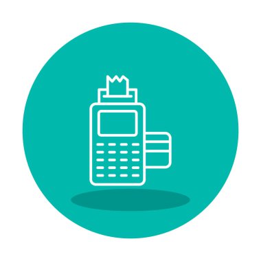 Kart okuyucu ve banka kartı, vektör illüstrasyonu