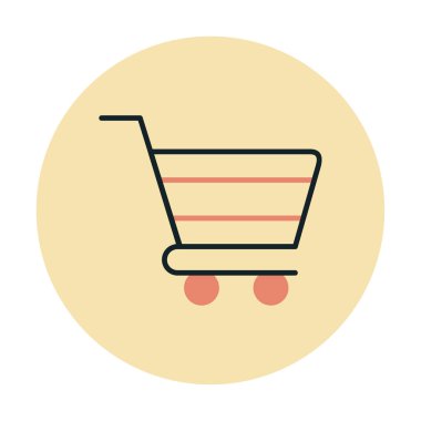 Alışveriş arabası simgesi, vektör çizimi basit tasarım