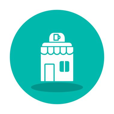 Kafe binası simgesi, vektör illüstrasyonu basit tasarım