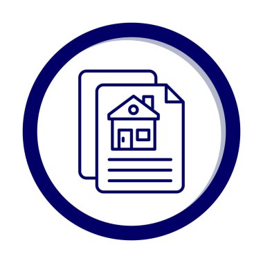 Kağıtların ve ev simgesinin vektör çizimi. İnşaat Sözleşmesi                         