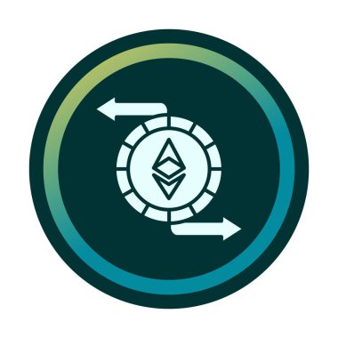 Ethereum Exchange web simgesi, vektör illüstrasyonu. ethereum işareti, kripto para birimi resmi