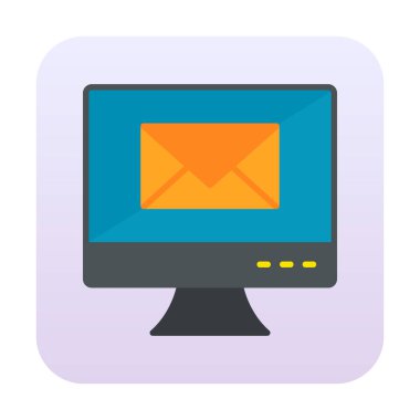 Basit e- posta simgesi, vektör illüstrasyonu