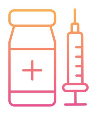 Basit Aşı Simgesi, vektör illüstrasyonu