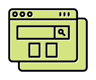 tarayıcı web sayfası simgesi, vektör illüstrasyonu