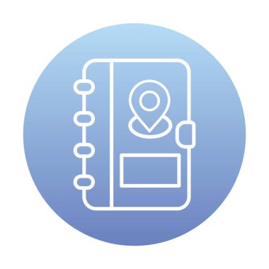 Soyut arkaplan vektöründe adres defteri simgesi izole edildi