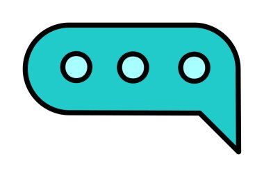 Basit sohbet simgesi, konuşma balonu, vektör illüstrasyonu