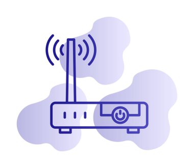 wifi sinyali, Router Aygıt vektör illüstrasyon tasarımı