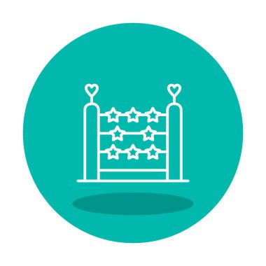 abaküs düz simgesi, vektör illüstrasyonu