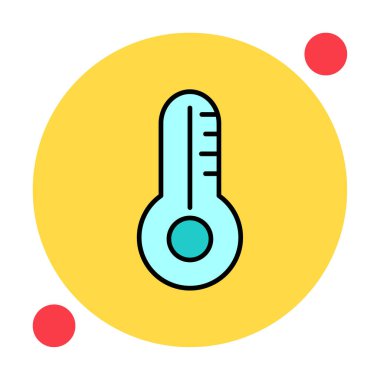 Düz çizimde sıcaklık termometresi simgesi  