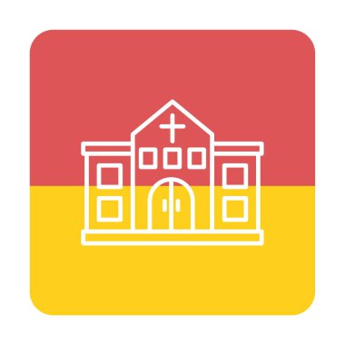 Kilise simgesi, vektör illüstrasyonu 