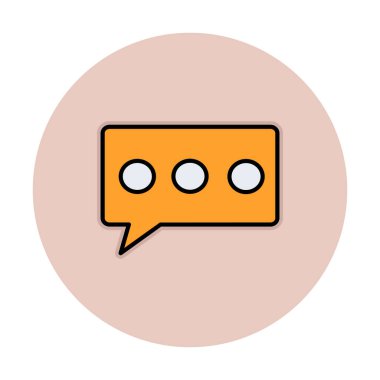 Basit sohbet simgesi, konuşma balonu, vektör illüstrasyonu