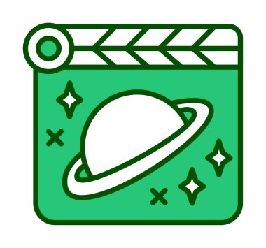 Space Film icon vector illustration