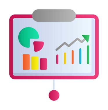 Beyaz arkaplan üzerinde sunum vektörü illüstrasyonunu çalıştır