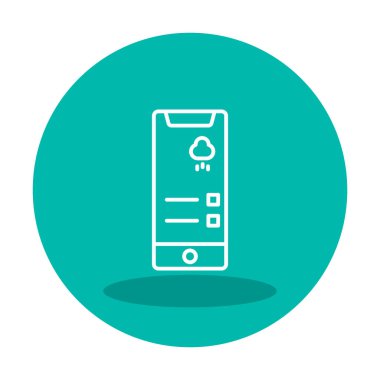 Telefon Hava Durumu Hava Durumu ikonu vektör illüstrasyon grafik tasarımı                                  