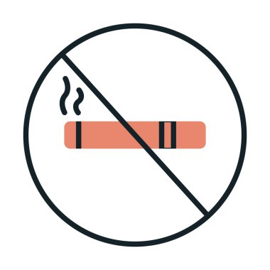 Beyaz arkaplanda sigara içme vektörü illüstrasyonu yok