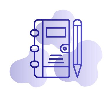 not defteri simgesi soyut arkaplan vektöründe izole edildi