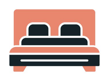 yastıklı yatak vektör simgesi modern basit tasarım