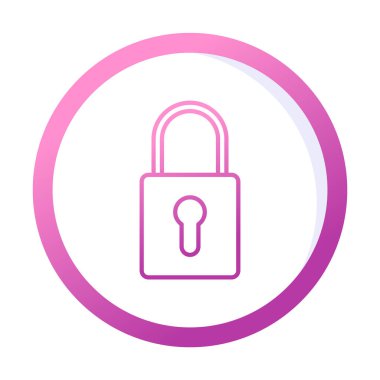 Asma kilit. Web simgesi basit illüstrasyon