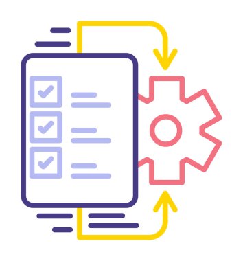 Çalışma akışı simgesi tasarımı, vektör illüstrasyonu                            