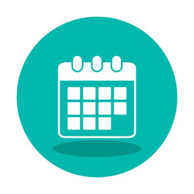 Takvim düzlüğü simgesi, vektör illüstrasyonu 