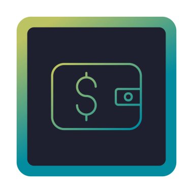 cüzdan vektör simgesi basit illüstrasyon