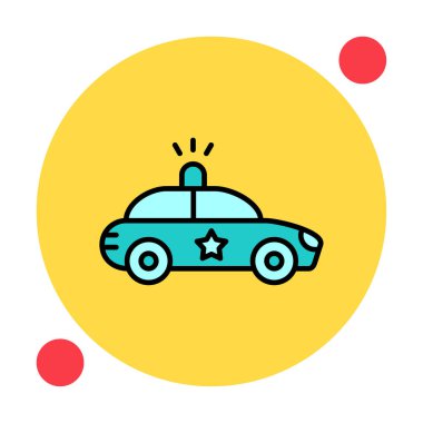 Polis araba simgesi. Vektör çizim