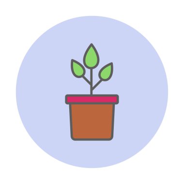 pot simge vektör çizim bitki