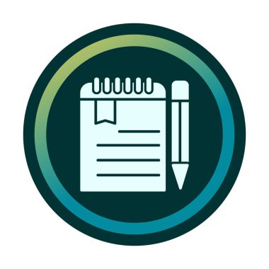 not defteri simgesi soyut arkaplan vektöründe izole edildi