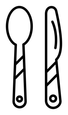 Modern çatal bıçak simgelerinin vektör çizimi                