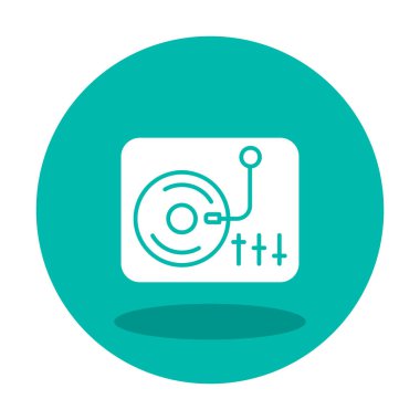 Basit vinil oynatıcı Turntable simgesi, vektör illüstrasyonu