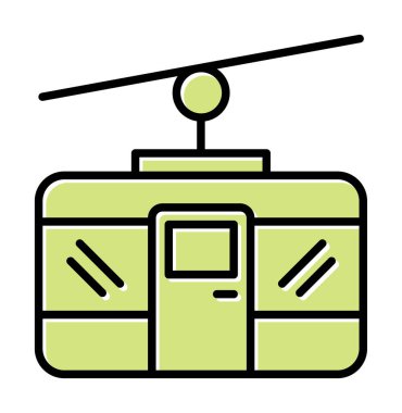 Basit Kablo Araba simgesi, vektör illüstrasyonu