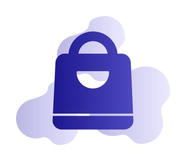 Alışveriş poşeti ikon vektör illüstrasyonu