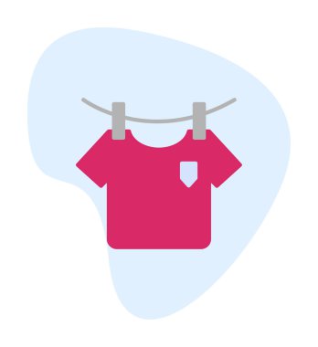 Çamaşır, tişört ikonu, vektör illüstrasyonu