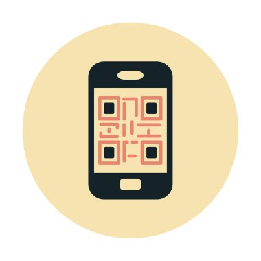 Akıllı telefon ekranındaki qr kodu beyaz arkaplanda izole edilmiş