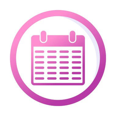 Takvim düzlüğü simgesi, vektör illüstrasyonu 