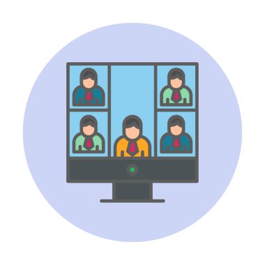 Konferans çağrısı ikon vektör illüstrasyonu