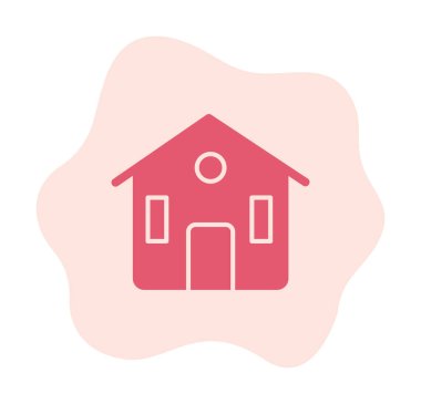 Eve. Web simgesi basit illüstrasyon